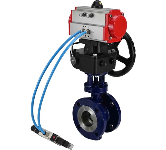 Затвор DN.ru с тройным эксцентр. WCB-316-M-F-ISO Ду50 Ру2 пн.привод, пневморасп, дублёр D050-58399 1