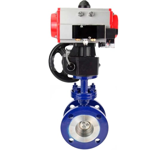 Затвор DN.ru с тройным эксцентр. WCB-316-M-F-ISO Ду80 Ру2 пн.привод, пневморасп, дублёр D050-58371 1