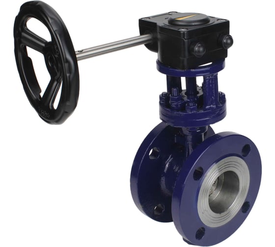 Затвор с тройным эксцентриситетом DN.ru WCB-304-M-F-ISO Ду80, Ру25, редуктор HAM-1 D050-59090 1