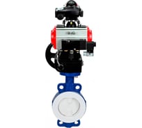 Затвор DN.ru WCB-WCB-PTFE-PTFE-Fb-R Ду250 Ру16 с пневмоприводом, пневмораспределителем, БКВ, дублером D050-59768