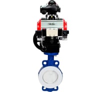 Затвор DN.ru WCB-WCB-PTFE-PTFE-Fb-R Ду250 Ру16 с пневмоприводом, пневмораспределителем, БКВ, дублером D050-59777