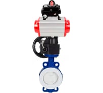 Затвор DN.ru WCB-WCB-PTFE-PTFE-Fb-R Ду250 Ру16 футерованный с пневмоприводом, БКВ, дублером D050-59885