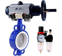 Затвор DN.ru WCB-316L-PTFE Ду125 Ру16 с пневмоприводом, пневмораспределителем, БПВ D050-64633