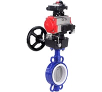 Затвор DN.ru WCB-316L-PTFE Ду125 Ру16 с пневмоприводом, пневмораспределителем, БКВ, дублером D050-64487