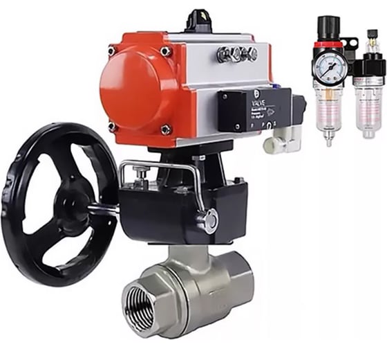 Кран шаровой DN.ru КШМП.316.230-ISO Ду80 Ру40 с пн.приводом, пневмораспр., БПВ, дублером D160-58291 1