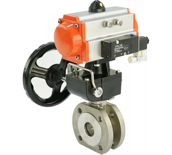 Шаровой кран DN.ru КШмФП.316.200 Ду20 Ру16, пневмопривод, пневмораспр., дублёр D160-57958 1