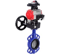 Затвор DN.ru WCB-316L-VITON Ду200 Ру16 с пневмоприводом, пневмораспределителем, БКВ, дублером D050-64274