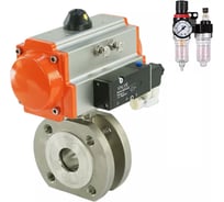 Шаровой кран DN.ru КШмФП.316.200 Ду65 Ру16, пневмопривод, пневмораспр., БПВ D160-57990