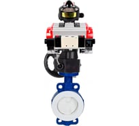 Затвор DN.ru WCB-WCB-PTFE-PTFE-Fb-R Ду200 Ру16 с пневмоприводом, пневмораспределителем, БКВ, дублером D050-59821