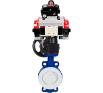 Затвор DN.ru WCB-WCB-PTFE-PTFE-Fb-R Ду200 Ру16 с пневмоприводом, пневмораспределителем, БКВ, дублером D050-59848