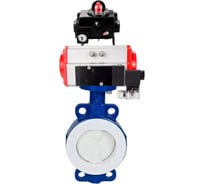 Затвор DN.ru WCB-WCB-PTFE-PTFE-Fb-R Ду200 Ру16 с пневмоприводом, пневмораспределителем, БКВ D050-59625