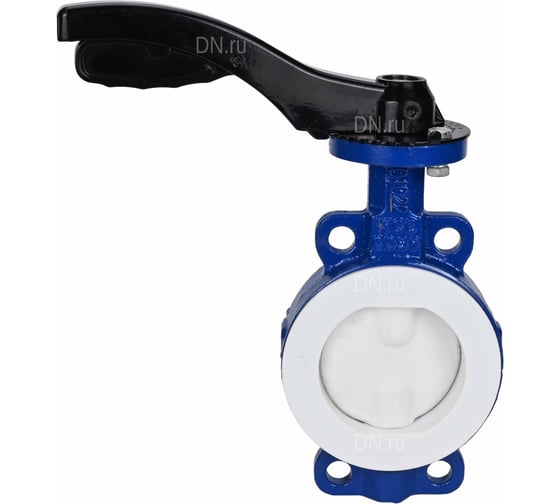 Дисковый затвор DN.ru Ду100 Ру16 футерованный WCB-WCB-PTFE-PTFE-Fb-H с рукояткой D050-59231