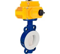 Затвор DN.ru WCB-WCB-PTFE-PTFE-Fb-H Ду100 Ру16 футерованный с электроприводом QT-008 24В D050-59340