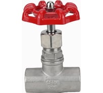 Клапан запорный DN.ru 304-304-PTFE-T-S Ду32, Ру14, двухходовой, управление штурвал D090-02903