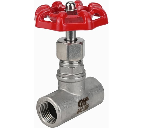 Клапан запорный DN.ru 304-304-PTFE-T-S Ду25, Ру14, двухходовой, управление штурвал D090-02902