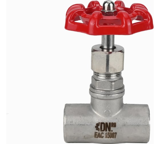 Клапан запорный DN.ru 304-304-PTFE-T-S Ду25, Ру14, двухходовой, управление штурвал D090-02902
