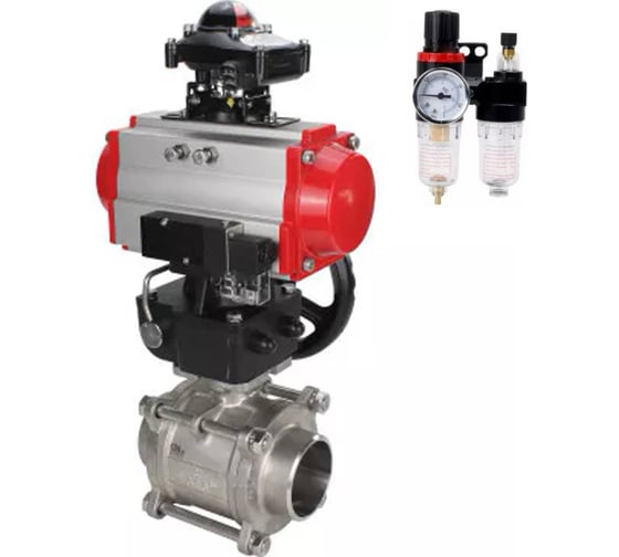 Кран шаровой DN.ru КШПП 316.200-ISO Ду50 Ру40 пн.привод, пневмораспр., БПВ, БКВ, дублер D160-58976 1
