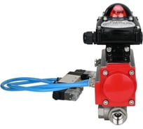 Шаровой кран DN.ru RP.SS316.200.MM L-тип Ду20 Ру63 пневмопривод, пневмораспр, БКВ D160-59383