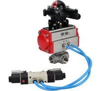 Шаровой кран DN.ru RP.SS316.200.MM L-тип Ду15 Ру63 пневмопривод, пневмораспр, БКВ D160-59286