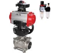 Кран шаровой DN.ru КШПП 316.200-ISO Ду32 Ру63 пн.привод, пневмораспр., БПВ, БКВ, дублер D160-58984