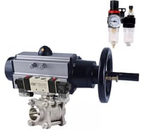 Кран шаровой DN.ru КШПП 316.200-ISO Ду100 Ру25 пн.привод, пн.распределитель, БПВ D160-59009