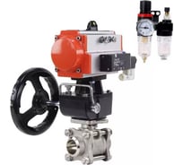 Кран шаровой DN.ru КШПП 316.200-ISO Ду32 Ру63 пн.привод, пн.распределитель, БПВ, дублер D160-58964