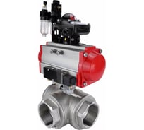 Шаровой кран DN.ru RP.SS316.200.MM L-тип Ду20 Ру63 пневмопривод,пневмораспр,БКВ,БПВ D160-59327