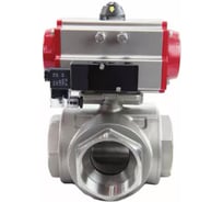 Шаровой кран DN.ru RP.SS316.200.MM L-тип Ду20 Ру63, с пн.приводом, пн.распределителем D160-59367