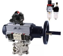 Кран шаровой DN.ru КШПП 316.200-ISO Ду80 Ру25 пн.привод, пн.распределитель, БПВ, БКВ D160-59020