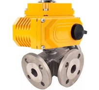 Шаровой кран DN.ru 316-316-PTFE L-тип Ду65 Ру16 3-ходовой, электропривод QT-010-24 D160-59480