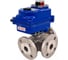 Шаровой кран DN.ru 316-316-PTFE L-тип Ду20 Ру16 3-ходовой, электропривод QT-003-24-blue D160-59433 1