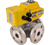 Шаровой кран DN.ru 316-316-PTFE L-тип Ду50 Ру16 3-ходовой, электропривод QT-010-24-4-20мА D160-59473