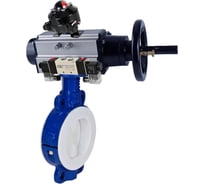 Затвор DN.ru WCB-WCB-PTFE-PTFE-Fb-H Ду100 Ру16 с пневмоприводом, пневмораспределителем, БКВ D050-65184