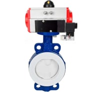 Затвор DN.ru WCB-WCB-PTFE-PTFE-Fb-R Ду250 Ру16 с пневмоприводом, пневмораспределителем D050-59418