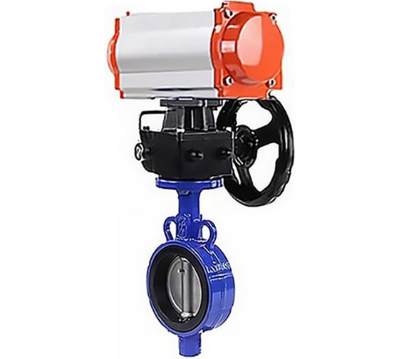 Затвор для абразивных сред DN.ru QT450-316-EPDM-2W-Fb-H Ду100 Ру16 пневмопривод, дублёр D050-57726 1