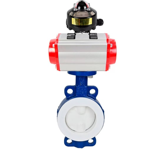 Затвор DN.ru WCB-WCB-PTFE-PTFE-Fb-R Ду300 Ру16 футерованный с пневмоприводом, БКВ D050-59683 1