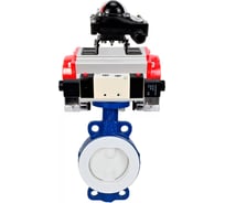 Затвор DN.ru WCB-WCB-PTFE-PTFE-Fb-R Ду250 Ру16 с пневмоприводом, пневмораспределителем, БКВ D050-59530