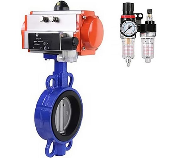 Затвор DN.ru (абразивные среды) QT450-316-EPDM Ду40 Ру16 пневмопривод, пневмораспр., БПВ D050-56923 1