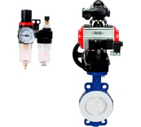 Затвор DN.ru WCB-WCB-PTFE-PTFE-Fb-H Ду50 Ру16 с пневмоприводом, пневмораспределителем, БПВ, БКВ, дублером D050-60138