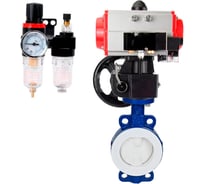 Затвор DN.ru WCB-WCB-PTFE-PTFE-Fb-R Ду300 Ру16 с пневмоприводом, пневмораспределителем, БПВ, дублером D050-60333