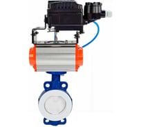 Затвор DN.ru WCB-WCB-PTFE-PTFE-Fb-H Ду80 Ру16 с пневмоприводом, пневмопозиционером D050-59889