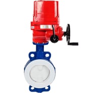 Затвор DN.ru WCB-WCB-PTFE-PTFE-Fb-H Ду80 Ру16 футерованный с электроприводом EX-010 380В D050-59377
