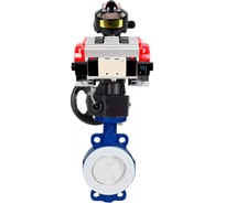 Затвор DN.ru WCB-WCB-PTFE-PTFE-Fb-H Ду50 Ру16 с пневмоприводом, пневмораспределителем, БКВ, дублером D050-59815