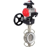 Затвор DN.ru 316L-316L-PTFE Ду200 Ру16 с пневмоприводом, пневмораспределителем, БКВ, дублером D050-62911