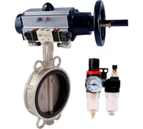 Затвор DN.ru 316L-316L-EPDM Ду125 Ру16 с пневмоприводом, пневмораспределителем, БПВ D050-63266
