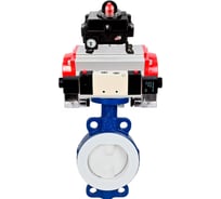 Затвор DN.ru WCB-WCB-PTFE-PTFE-Fb-H Ду50 Ру16 с пневмоприводом, пневмораспределителем, БКВ D050-59643