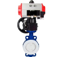 Затвор DN.ru WCB-WCB-PTFE-PTFE-Fb-H Ду65 Ру16 с пневмоприводом, пневмораспределителем, дублером D050-59726