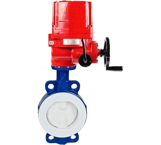 Затвор DN.ru WCB-WCB-PTFE-PTFE-Fb-H Ду65 Ру16 электропривод EX-010 380В D050-59376 1