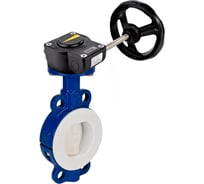 Затвор DN.ru дисковый WCB-WCB-PTFE-PTFE-Fb-H Ду100 Ру16 футерованный с редуктором HAM-2 D050-59290