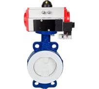 Затвор DN.ru WCB-WCB-PTFE-PTFE-Fb-H Ду50 Ру16 с пневмоприводом, пневмораспределителем D050-59419